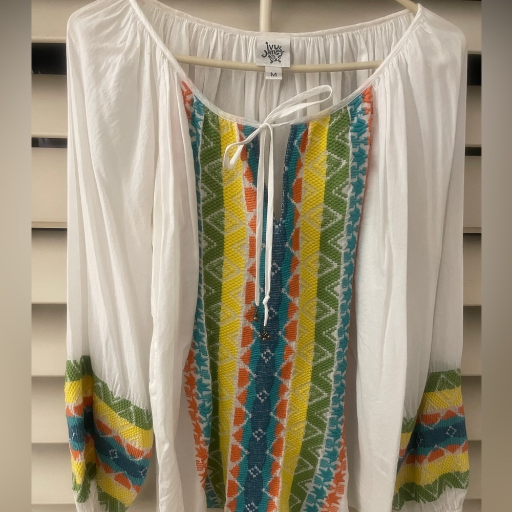 Ivy Jane Shear Blouse with embroidery